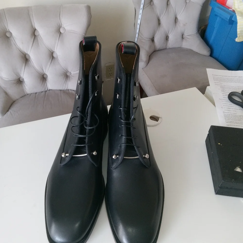 Black Leather Men's Christian Louboutin Boots - Picture 2 of 5